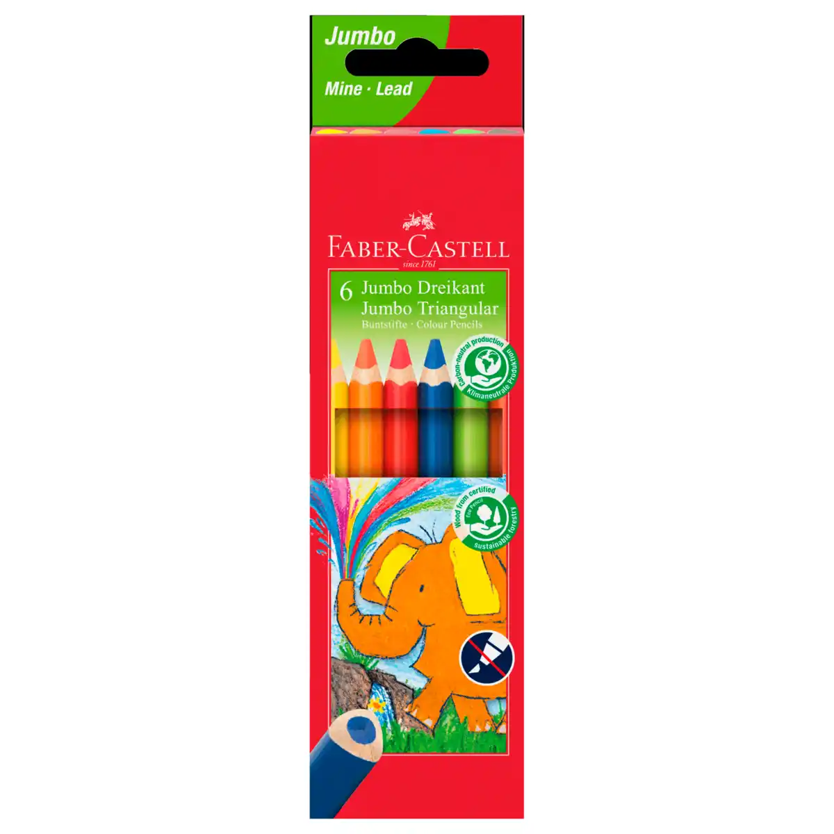 Bild 1 von Faber-Castell Jumbo Dreikant Buntstifte 6 Stück