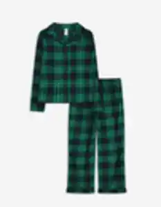 Kinder Pyjama Set aus Sweatshirt und Hose - Knopfverschluss