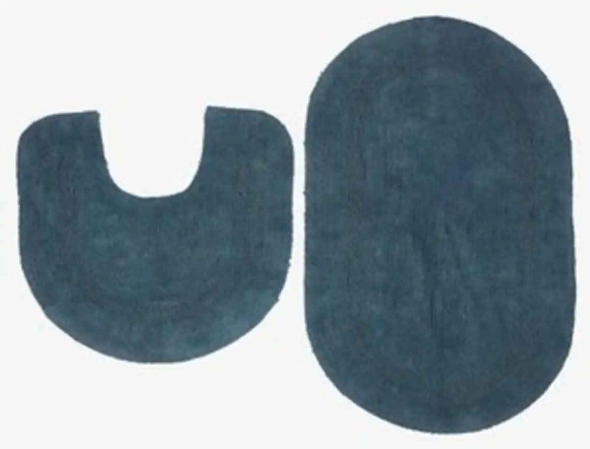 Bild 1 von Badematten-Set LERDALA 2er-Set blau