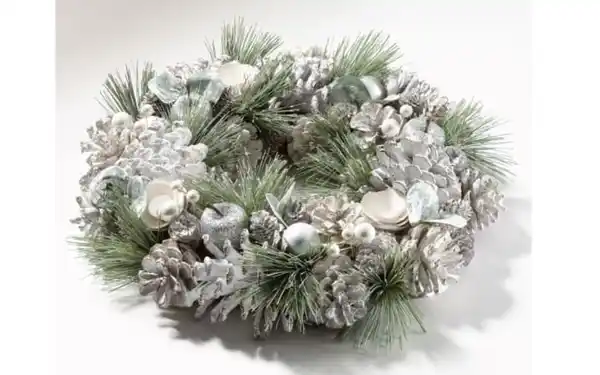 Bild 2 von Deko-Kranz mit Tannenzapfen, silber, 35 cm