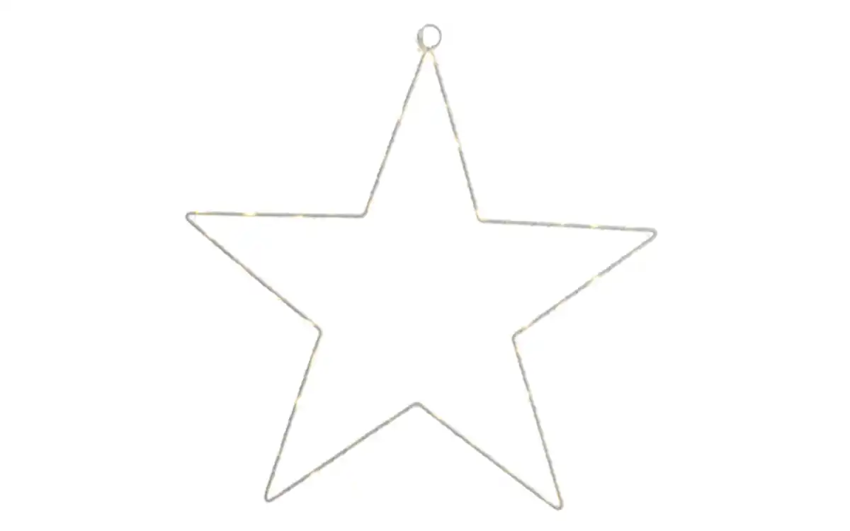 Bild 1 von Micro-LED Stern, silber/warmweiß, 38 cm