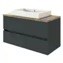 Bild 1 von Waschtisch mit Becken Bristol, 100 cm, grau