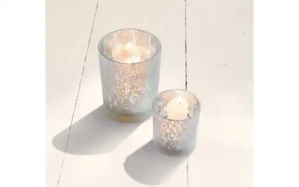 Bild 2 von Windlicht aus Glas, silber, 12,5 cm