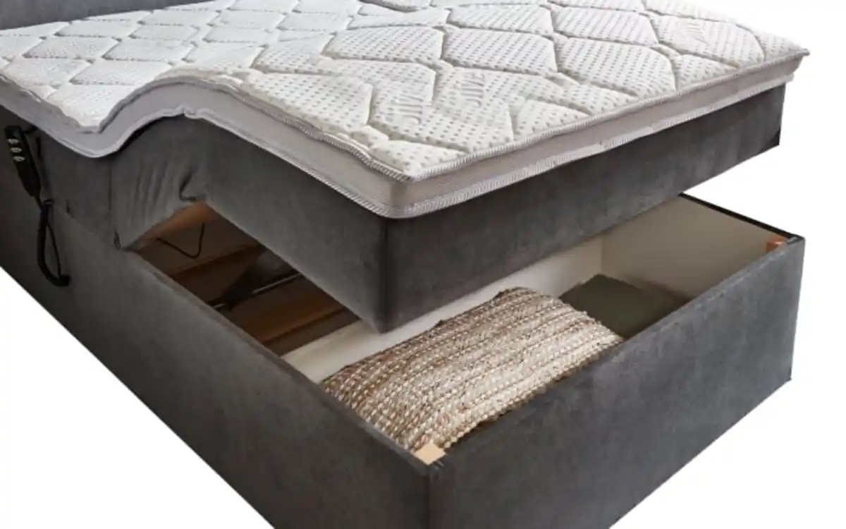 Bild 3 von Sun Garden - Motor-Polsterbett Gabriola, grau, 100 x 200 cm, inkl. Bettkasten