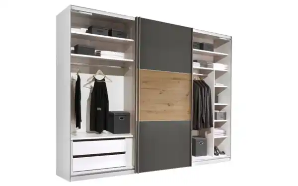 Bild 2 von Staud - Schwebetürenschrank Lento, vulkan/Artisan Eiche, 249 x 222 cm, inkl. umfangreiche Zusatzausstattung