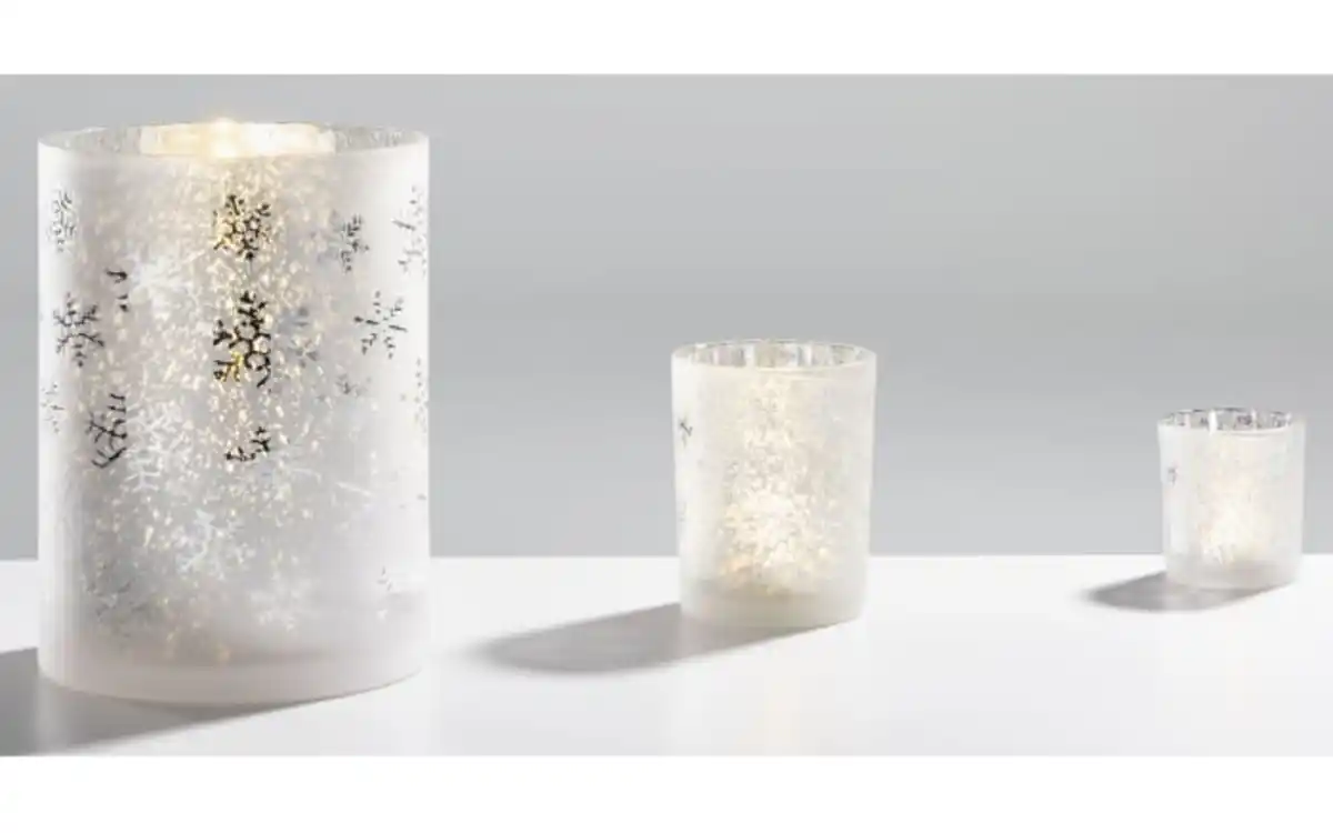 Bild 3 von Windlicht aus Glas, silber, 12,5 cm