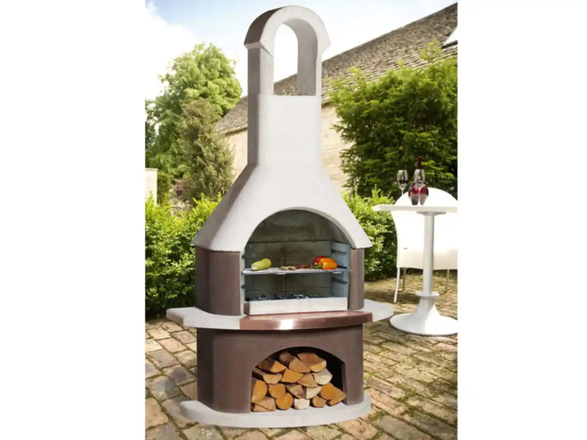 Bild 2 von buschbeck Gartengrillkamin »St. Moritz«, mit Kupferblende, Holzfach