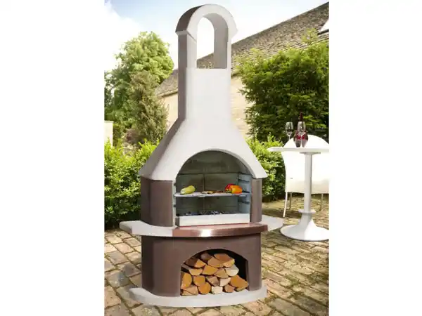 Bild 2 von buschbeck Gartengrillkamin »St. Moritz«, mit Kupferblende, Holzfach