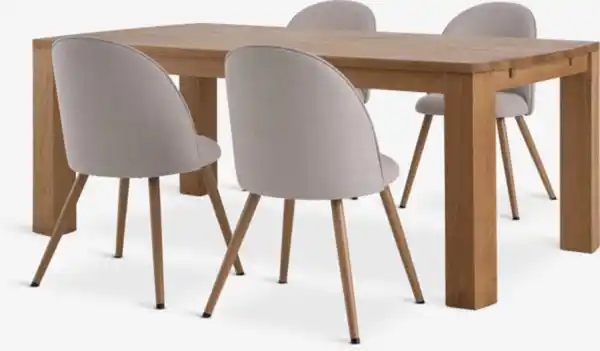 Bild 1 von OLDE L200 Tisch Eiche + 4 THORUP Stühle beige/eichenfarben