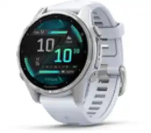 fenix 8 (43mm) Smartwatch mit QuickFit-Silikon-Armband (20mm) steinweiß/silber
