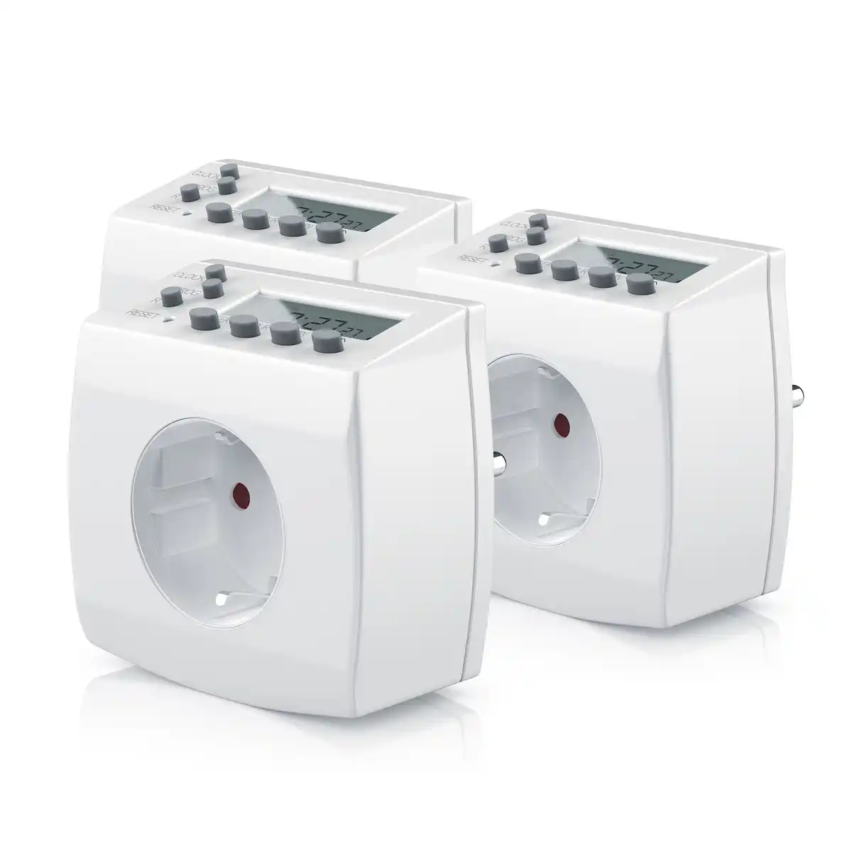 Bild 1 von BEARWARE 3x digitale Zeitschaltuhr in kompakter Bauform Kinderschutzsicherung / Zufallsschaltung