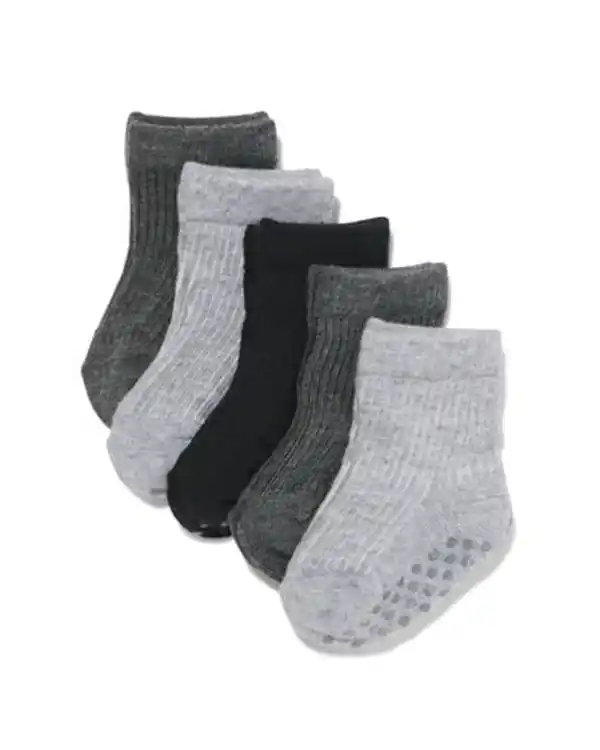 Bild 1 von 5 Paar Baby-Socken mit Baumwolle grau