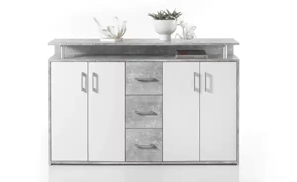 Bild 1 von Highboard  Parma ¦ grau ¦ Maße (cm): B: 139 H: 90 T: 34 Kommoden & Sideboards > Highboards - Sconto