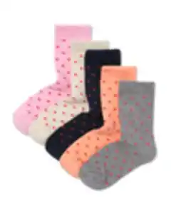 Socken mit Baumwolle Herzen – 5 Paar rosa