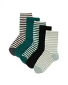 Socken mit Baumwolle Streifen – 5 Paar dunkelgrau