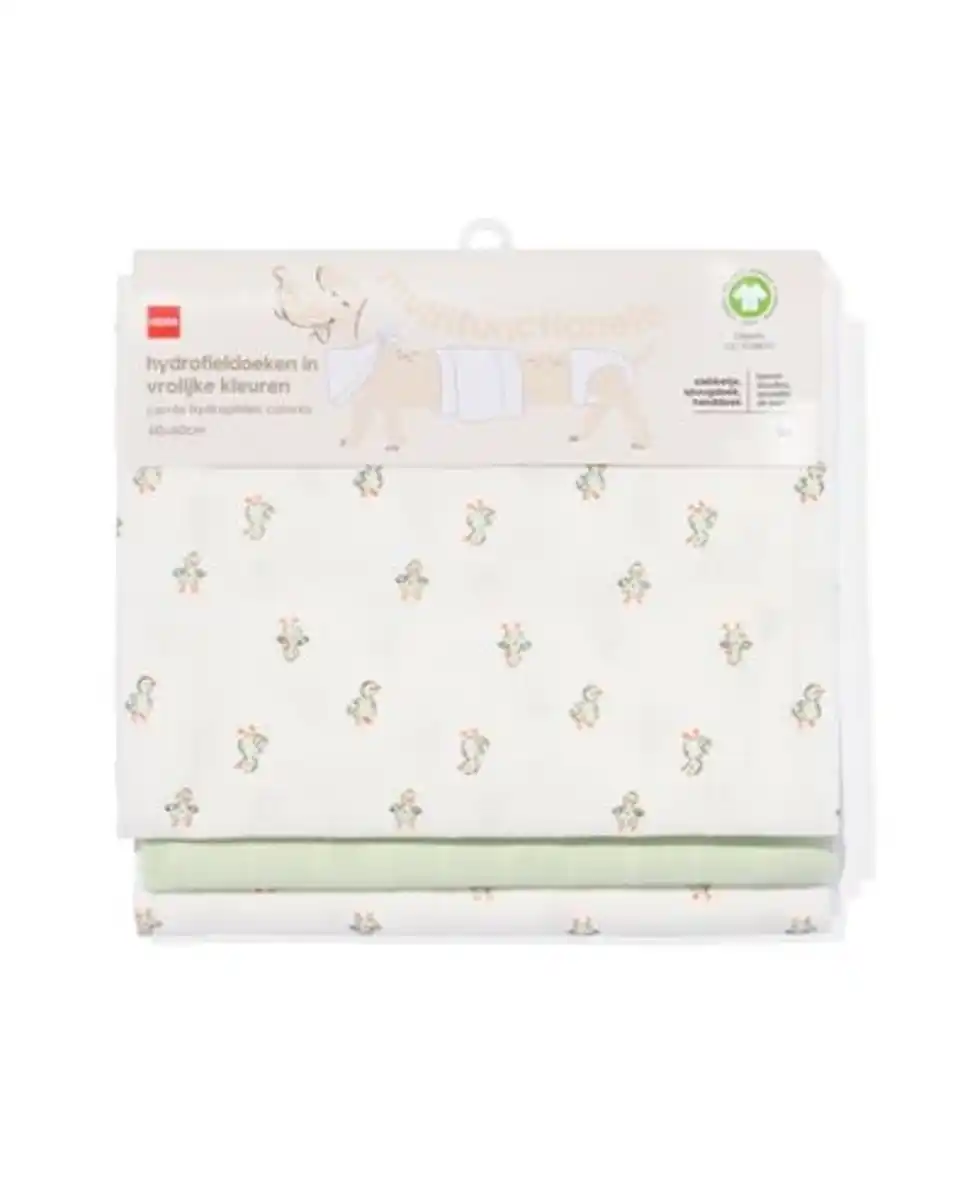 Bild 1 von 3er-Pack Mullwindeln, 60 x 60 cm, Struktur, Enten