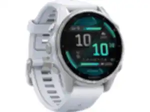 GARMIN fenix® 8 - 43 mm AMOLED Smartwatch Edelstahl Silikon, 20 mm, Steinweiß, Steinweiß