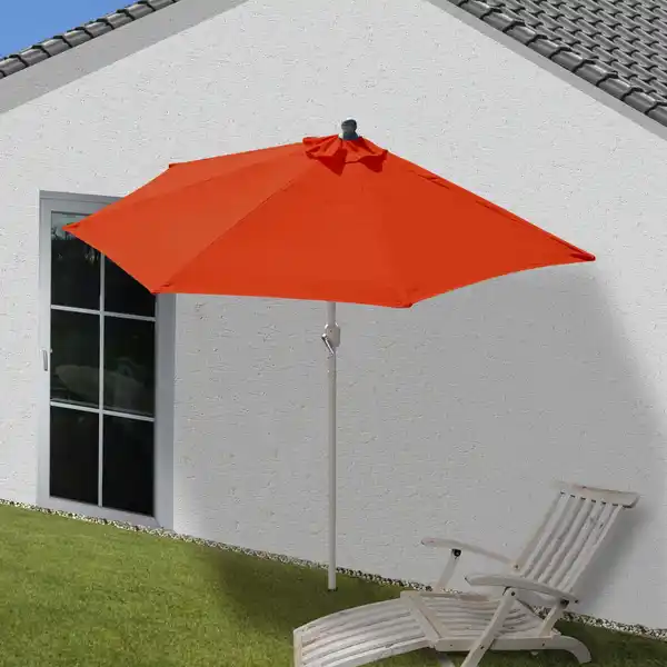 Bild 1 von Sonnenschirm halbrund Lorca, Halbschirm Balkonschirm, UV 50+ Polyester/Alu 3kg ~ 300cm terracotta ohne Ständer