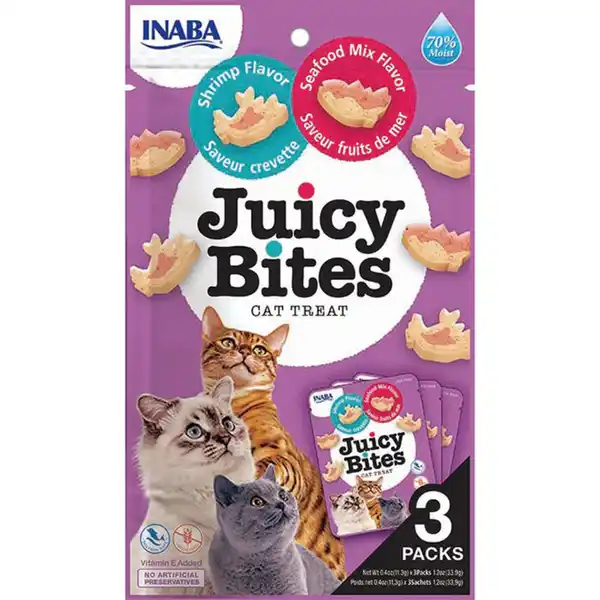 Bild 1 von INABA Juicy Bites Shrimps & Meeresfrüchte, 3er Pack