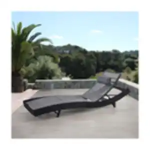 Sonnenliege Phoenix, Relaxliege Gartenliege Liege, Poly-Rattan ~ anthrazit, Bezug grau