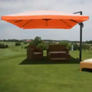 Ampelschirm MCW-A96, Gastronomie, 3x3m (Ø4,24m) Polyester Alu/Stahl 23kg ~ Flap, terracotta ohne Ständer