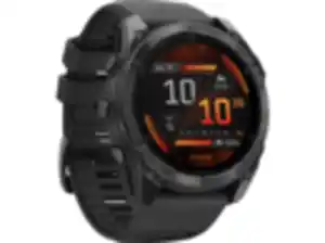 GARMIN fenix® 8 - 51 mm AMOLED Smartwatch Edelstahl Silikon, 26 mm, Schwarz, Schwarz