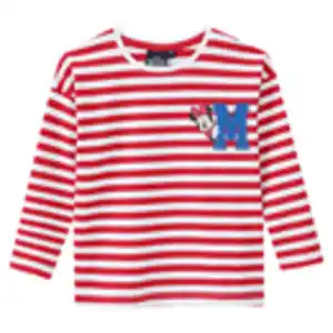 Minnie Maus Langarmshirt im College-Style ROT / WEISS