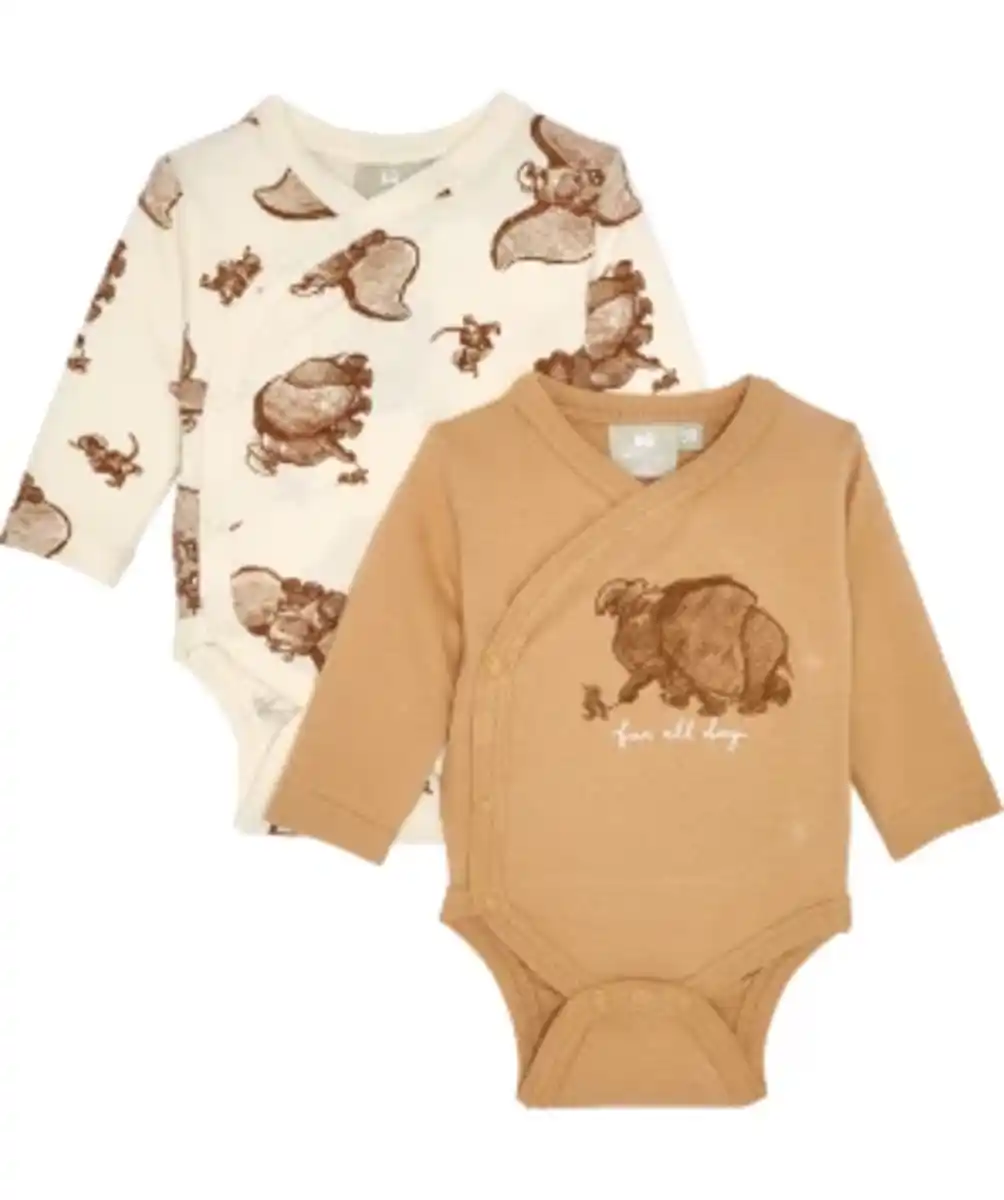 Bild 1 von Dumbo Wickelbodys, 2er-Pack, naturfarben