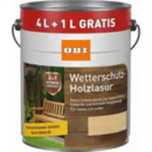 OBI Wetterschutz-Holzlasur 2 in 1 Farblos 5 l