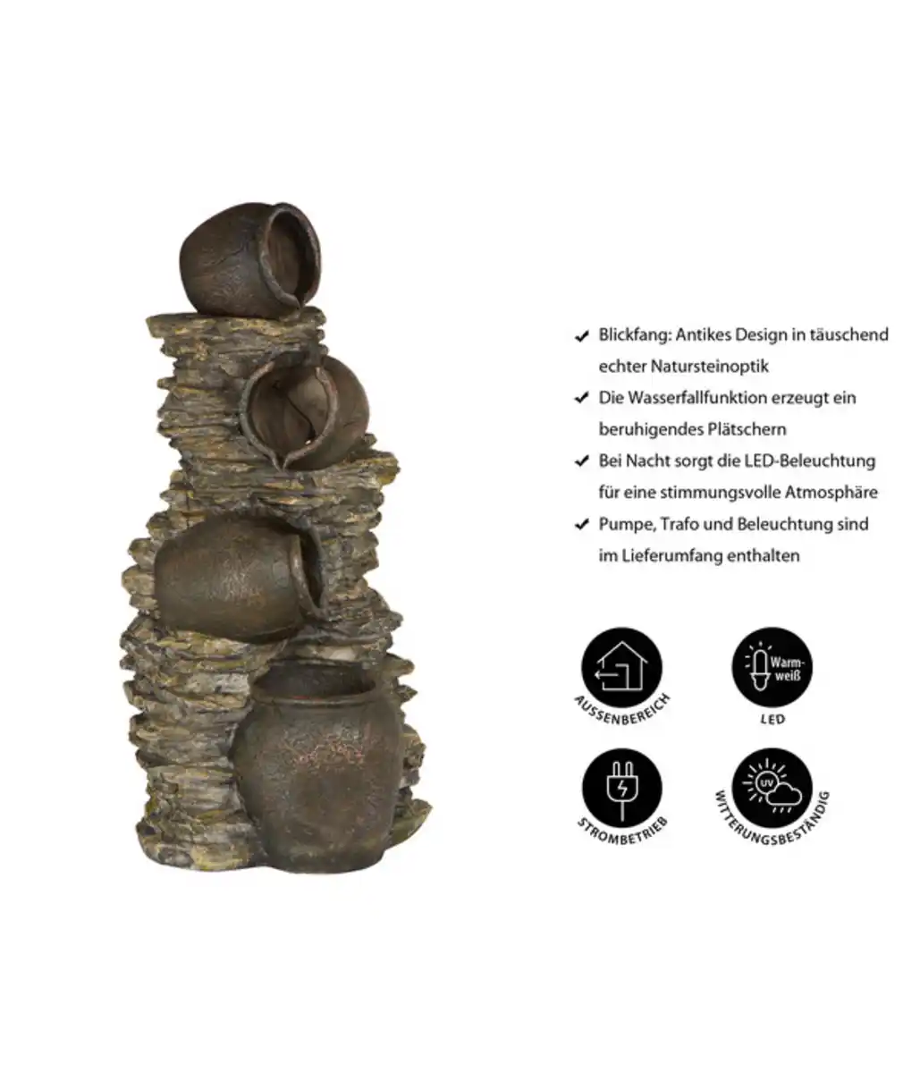 Bild 4 von Dehner Polyresin-Gartenbrunnen Krüge, ca. B46/H118/T60 cm