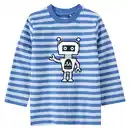 Bild 1 von Kinder Langarmshirt mit Blockstreifen BLAU / HELLBLAU