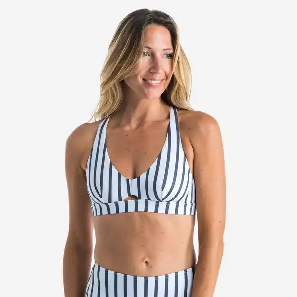 Bild 1 von Bikini-Oberteil Damen Bustier Agatha verstellbar weiss/grau Weiß