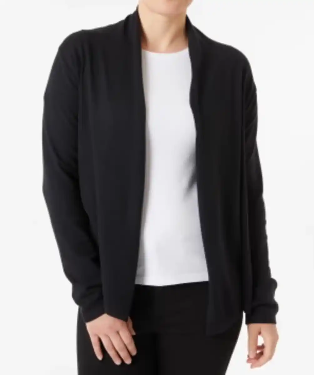 Bild 1 von Cardigan mit Schalkragen, Janina, offene Form, schwarz