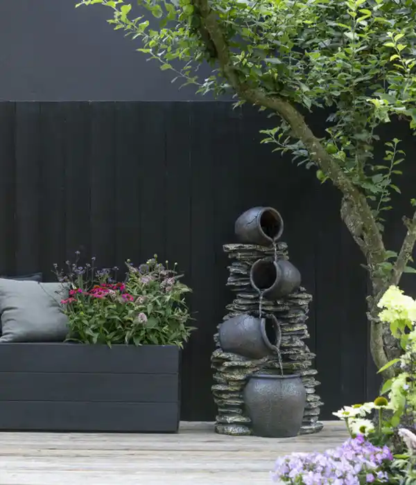 Bild 2 von Dehner Polyresin-Gartenbrunnen Krüge, ca. B46/H118/T60 cm