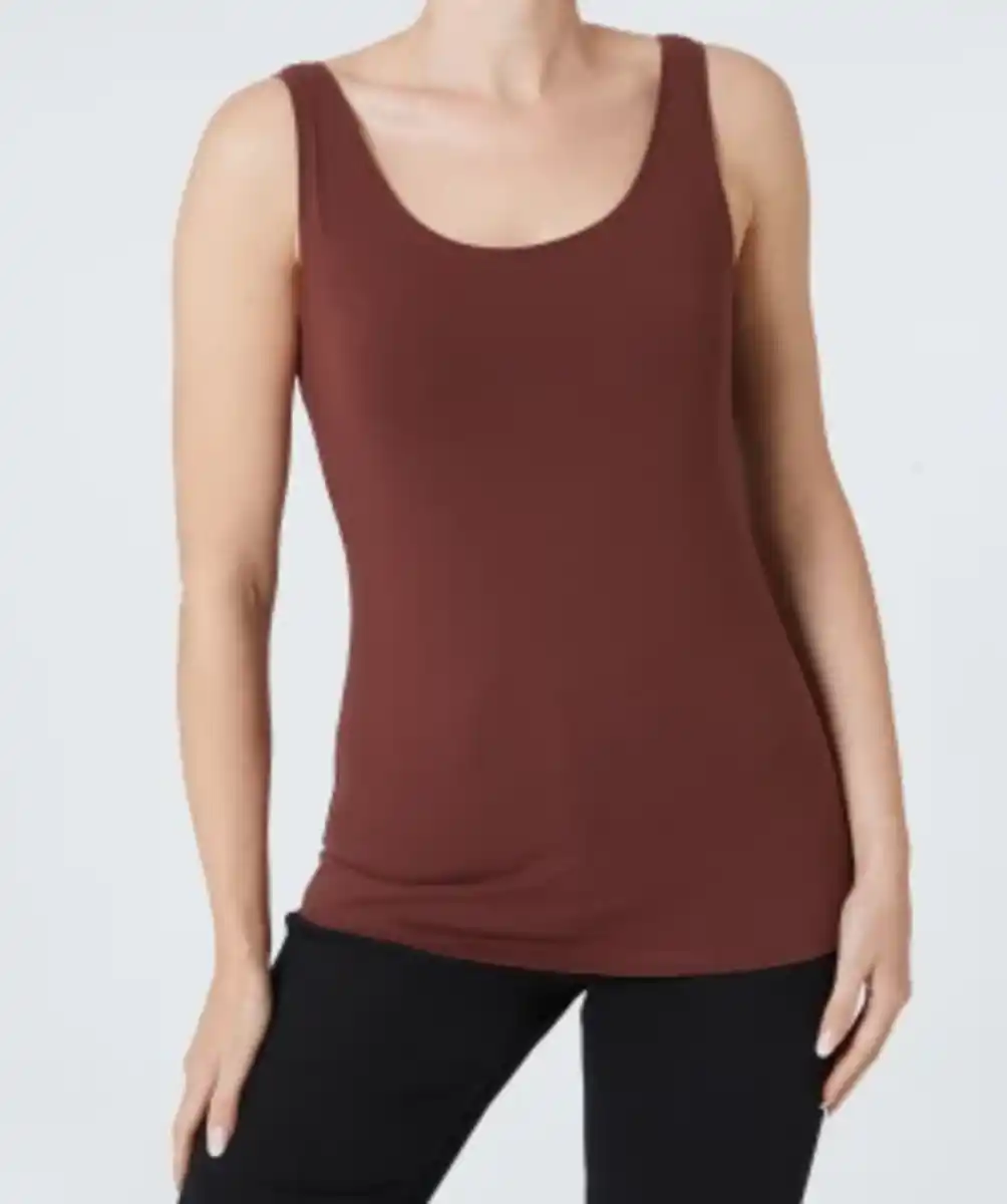 Bild 1 von Tanktop mit Stretch, Janina, Rundhalsausschnitt, softbraun