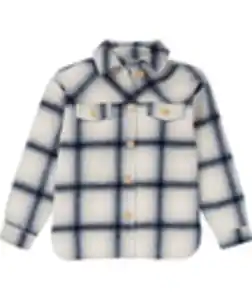 Karierte Flanelljacke, Y.F.K., Knopfleiste, blau kariert