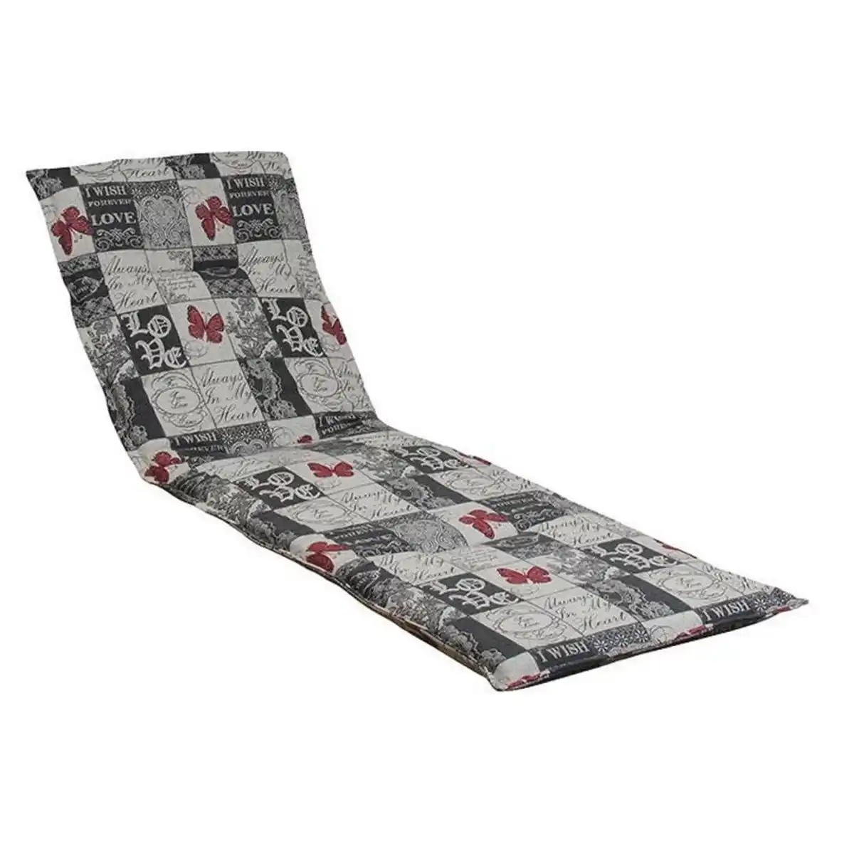 Bild 1 von Xxxl Liegenauflage, Grau, Weiß, Dunkelrot, Textil, Karo, Füllung: Schaumstoff, Vlies, 48x4x200 cm, Made in Germany, Outdoor-Kissen, Liegenauflagen