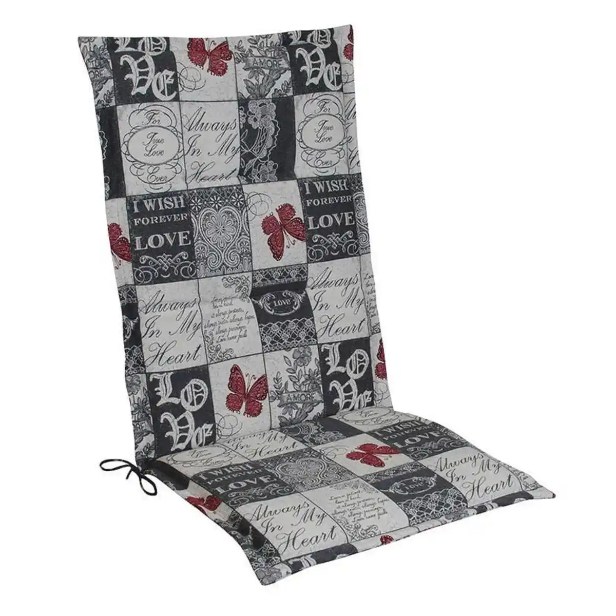 Bild 1 von Xxxl Sesselauflage, Grau, Weiß, Dunkelrot, Textil, Karo, Füllung: Schaumstoff, Vlies, 48x4x118 cm, Made in Germany, Outdoor-Kissen, Sesselauflagen