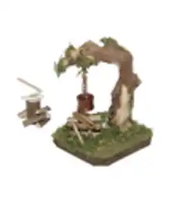 Kolbe Krippenzubehör-Set Wurzellagerfeuer & Hackstock, ca. B14/H11/T14 cm