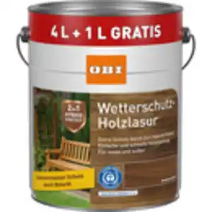 OBI Wetterschutz Holzlasur 2in1 Nussbaum Dunkel 5 l