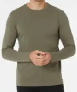 Langarmshirt in Khaki, X-Mail, Rundhalsausschnitt