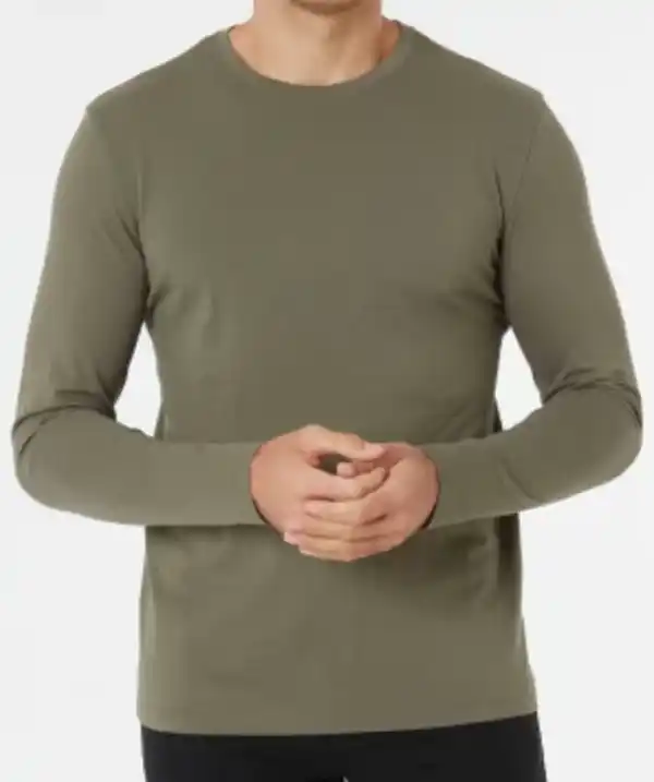 Bild 1 von Langarmshirt in Khaki, X-Mail, Rundhalsausschnitt