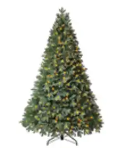 Dehner künstlicher Weihnachtsbaum 'Alva' mit LED-Beleuchtung, 210 cm