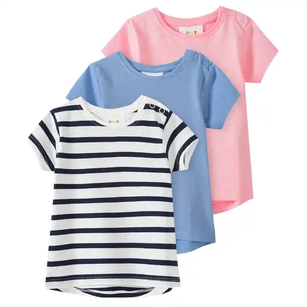 Bild 1 von 3 Baby T-Shirts in verschiedenen Dessins BLAU / ROSA / WEISS