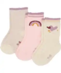 Socken mit ABS-Druck, 3er-Pack, Ergee, verschiedene Designs, rosa