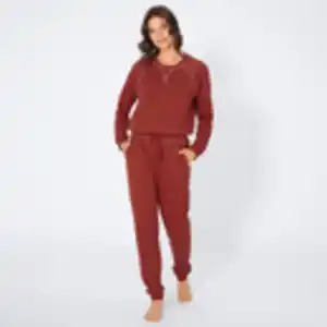 Damen-Homewear-Sweat-Jogginghose, Dark-red