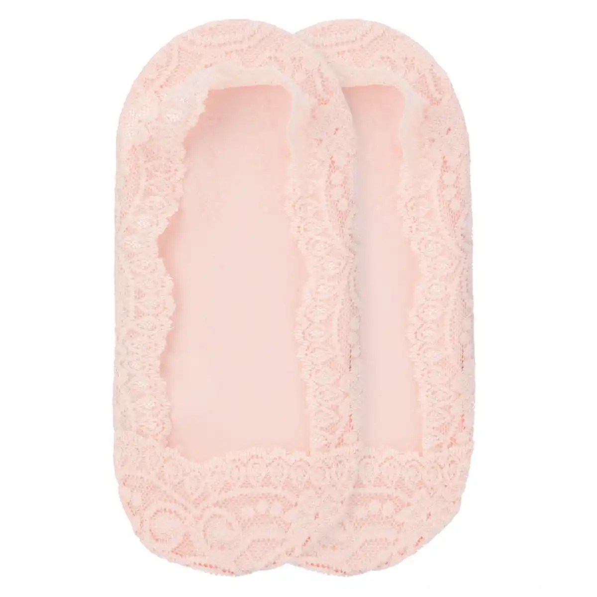 Bild 1 von 1 Paar Damen Füsslinge mit Spitze HELLROSA