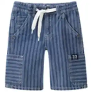 Jungen Jeansshorts mit Streifen BLAU