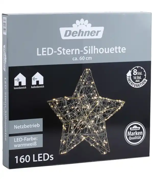 Bild 1 von Dehner LED-Stern Silhouette, warmweiß