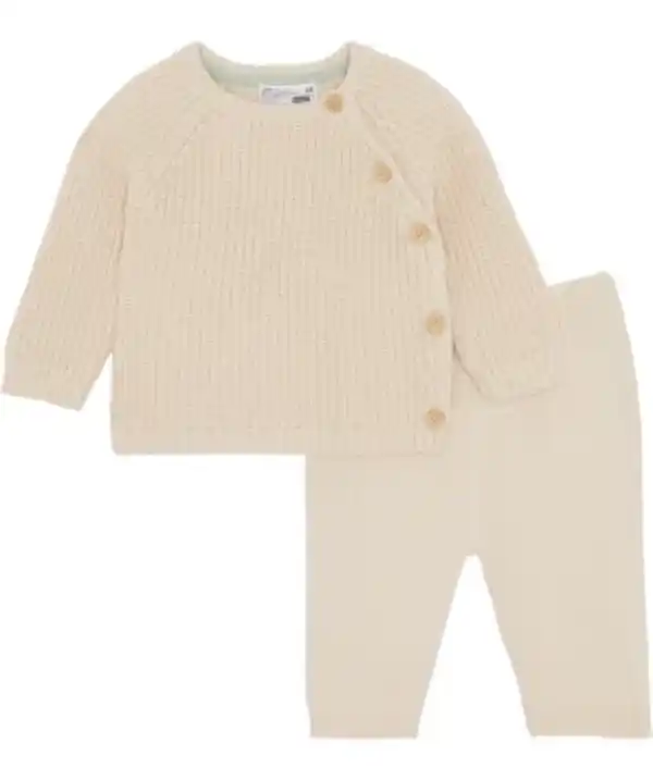 Bild 1 von Newborn Strickpullover und Strickhose, Ergee, 2-tlg. Set, offwhite